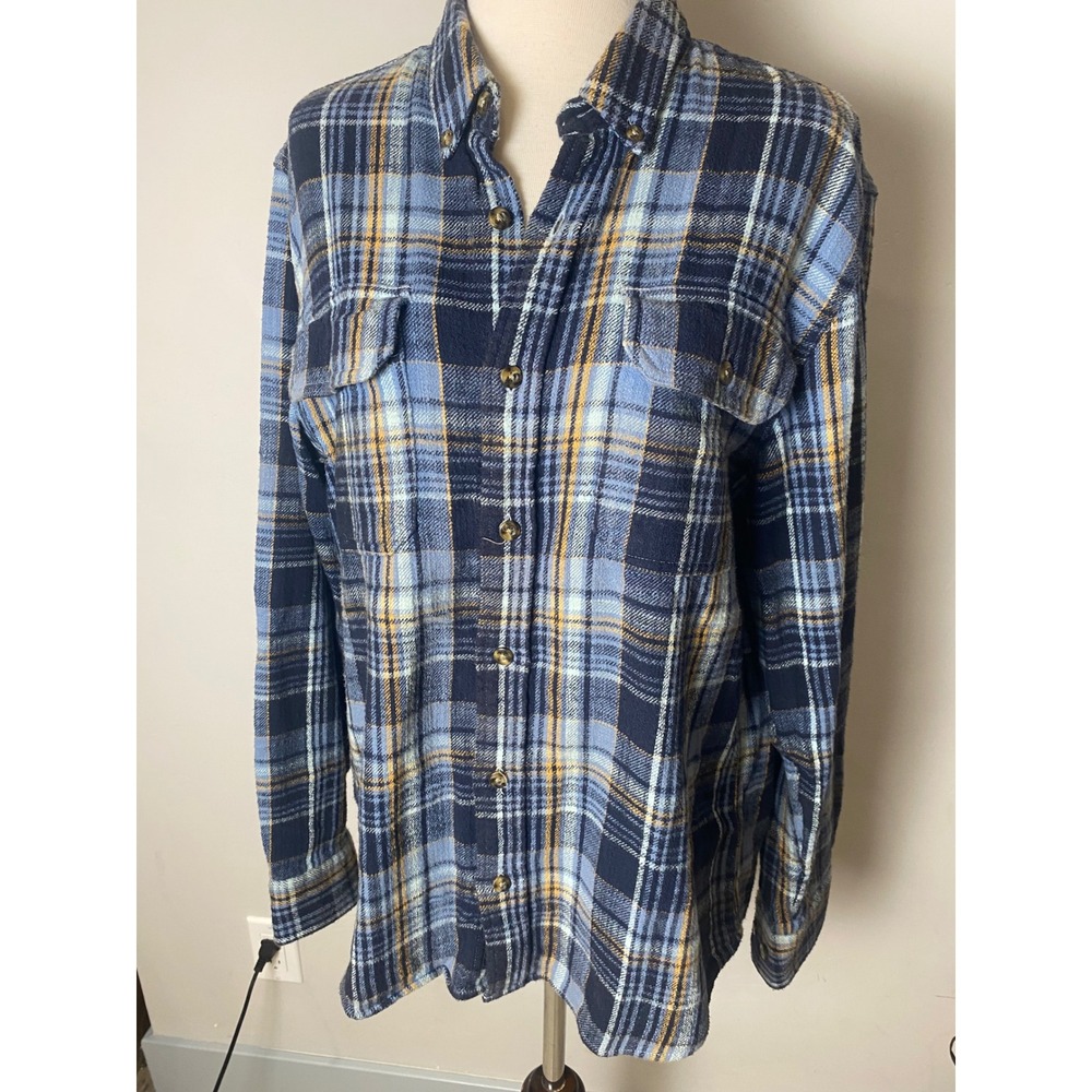 L.L. Bean Slightly Fitted 1912 Field Flannel Blue long sleeve Shirt Men's M